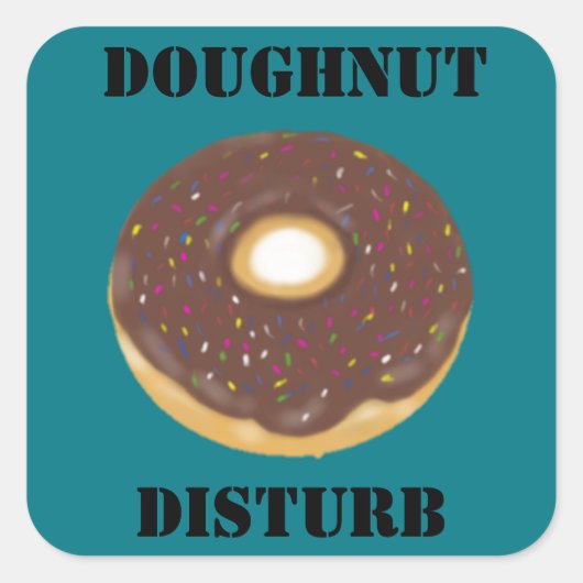 Sticker Carré Doughnut ne dérange pas l'autocollant (Devant)