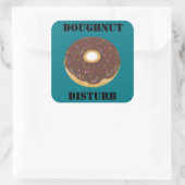 Sticker Carré Doughnut ne dérange pas l'autocollant (Sac)