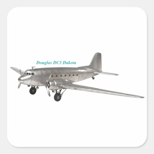 Sticker Carré Douglas DC3 Dakota (Devant)