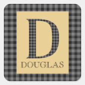Sticker Carré Douglas Tartan Monogram D (Devant)