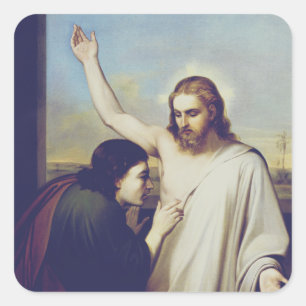 Sticker Carré Douter de Saint Thomas par Silvestro Lega