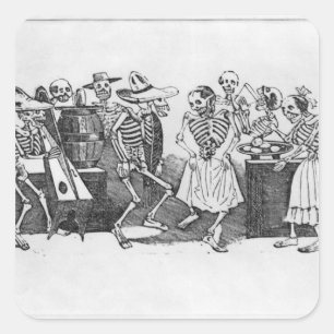 Sticker Carré D'outretombe de Calavera du jarabe