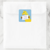 Sticker Carré Doux caricature avec message (Sac)