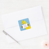 Sticker Carré Doux caricature avec message (Enveloppe)
