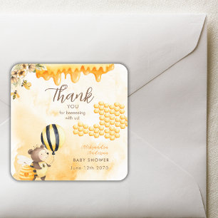 Sticker Carré Doux comme peut être l'abeille ours en miel Baby S
