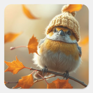 Sticker Carré doux pour petits oiseaux