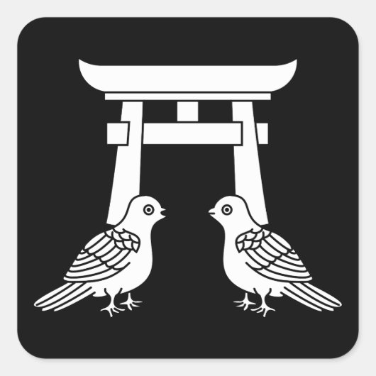Sticker Carré Doves et Torii face (Devant)