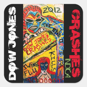 STICKER CARRÉ DOW JONES CRASHES INDICA