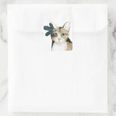 Sticker Carré Downton Cat | Bejeweled With Feathers (Sac)