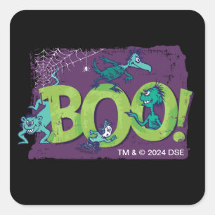 Sticker Carré Dr. Seuss BOU ! Graphique Halloween