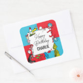 Sticker Carré Dr. Seuss - Caractères | ANNIVERSAIRE DE ENFANT (Enveloppe)