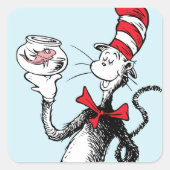 Sticker Carré Dr Seuss | Chat dans le Casquette & Krinklebine (Devant)