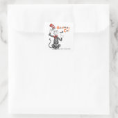 Sticker Carré Dr Seuss | Chat d'Halloween en Casquette (Sac)