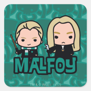 Sticker Carré Draco et Lucius Malfoy personnage art
