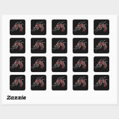 Sticker Carré Dragon (Feuille)