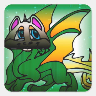 Sticker Carré Dragon
