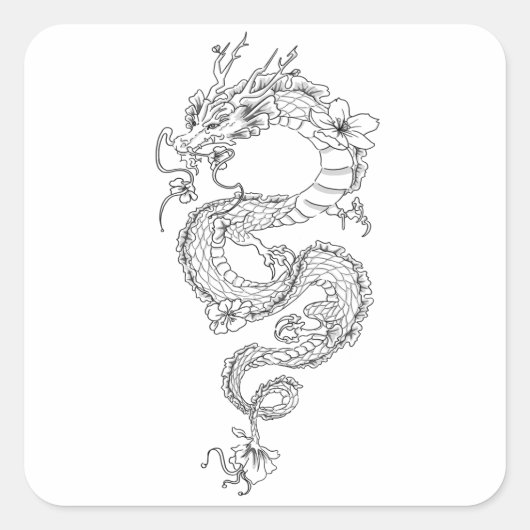 Sticker Carré Dragon (Devant)