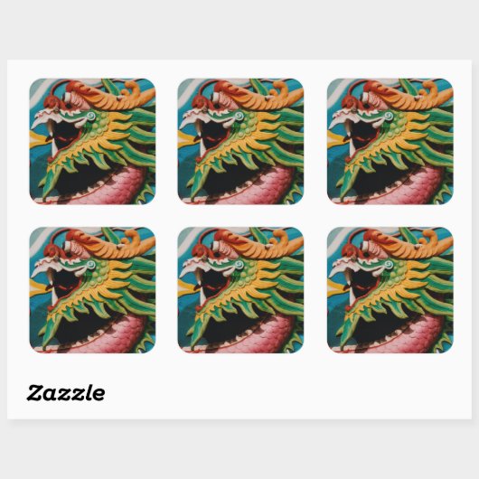 Sticker Carré Dragon (Feuille)