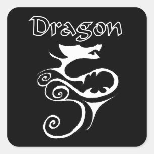 Sticker Carré Dragon 02