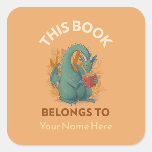 Sticker Carré Dragon Cette propriété appartient aux Boîtes (Devant)