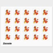 Sticker Carré Dragon Chinois Rouge (Feuille)