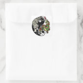 Sticker Carré Dragon chinois vert et tigre blanc YIN YANG (Sac)