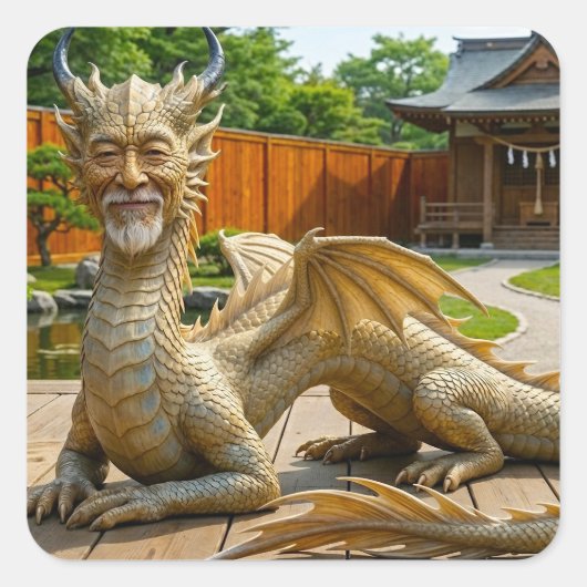 Sticker Carré Dragon de l'Équilibre (Devant)