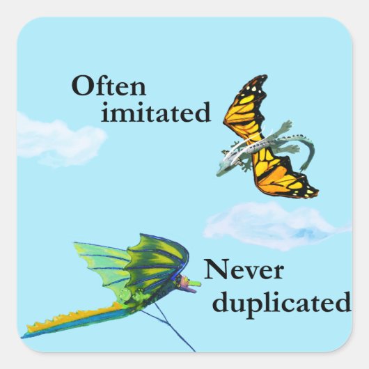 Sticker Carré Dragon et Kite (Devant)