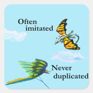 Sticker Carré Dragon et Kite