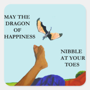 Sticker Carré Dragon et orteils
