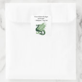 Sticker Carré Dragon et sa colère Shakespeare King Lear Dessin (Sac)