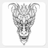 Sticker Carré Dragon feuille (Devant)