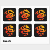 STICKER CARRÉ DRAGON FIERY (Feuille)