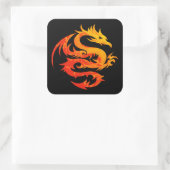 STICKER CARRÉ DRAGON FIERY (Sac)