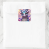 Sticker Carré Dragon fille bleue (Sac)