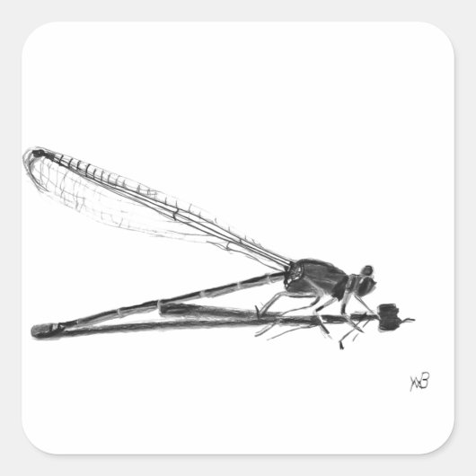 Sticker Carré Dragon Fly (Devant)