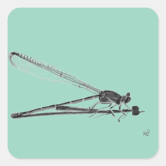 Sticker Carré Dragon Fly (Devant)