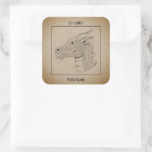 Sticker Carré Dragon Head in Profile B&W Boplate (Sac)