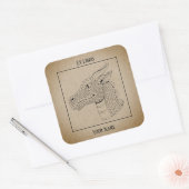 Sticker Carré Dragon Head in Profile B&W Boplate (Enveloppe)