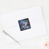 Sticker Carré Dragon papillon spatial (Enveloppe)