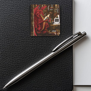 Sticker Carré Dragon Podcast Library