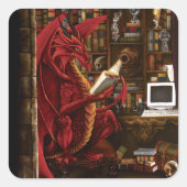Sticker Carré Dragon Podcast Library (Devant)