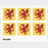Sticker Carré Dragon Rampant Gules (Feuille)