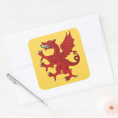 Sticker Carré Dragon Rampant Gules (Enveloppe)