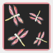 Sticker Carré Dragon rose d'art d'insectes (Devant)