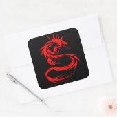 Sticker Carré Dragon rouge (Enveloppe)