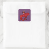 Sticker Carré Dragon rouge chinois (Sac)