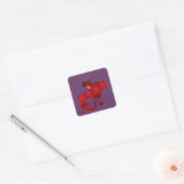 Sticker Carré Dragon rouge chinois (Enveloppe)