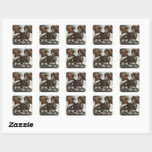 Sticker Carré Dragon Steampunk (Feuille)