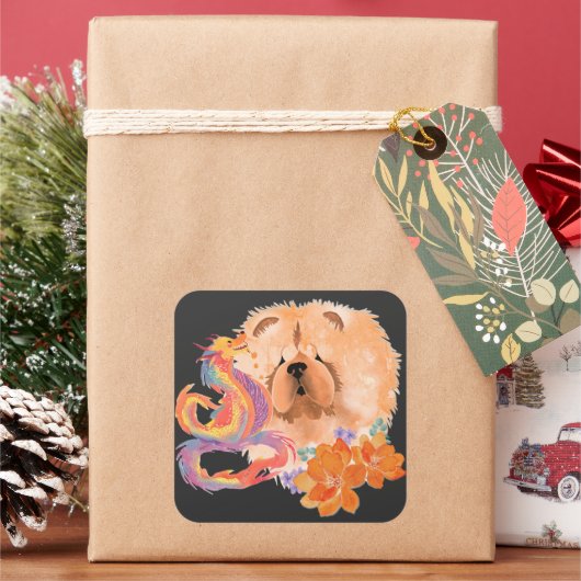 Sticker Carré DRAGON-TALEZ CHOW Année du dragon (vacances)